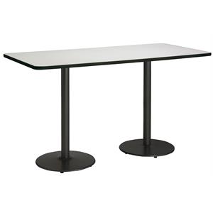 KFI Mode 36&quot x 84&quot Conference Table - Linen - Round Black Base - Bistro Height