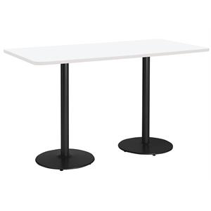 KFI Mode 36&quot x 84&quot Conference Table - White - Round Black Base - Bistro Height
