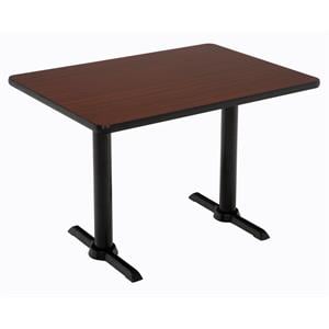 KFI Mode 30&quot x 60&quot Conference Table - Mahogany - Black T Base - Bistro Height