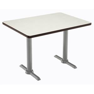 KFI Mode 30&quot x 60&quot Conference Table - Linen - Silver T Base - Bistro Height