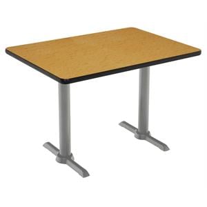 KFI Mode 30&quot x 60&quot Conference Table - Medium Oak - Silver T Base - Bistro Height