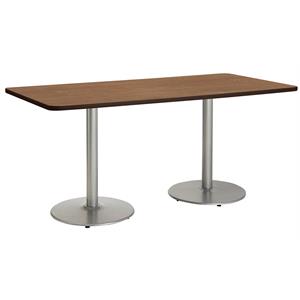 KFI Mode 30&quot x 72&quot Breakroom Table - Cherry - Brown edge -  36&quot Counter Height