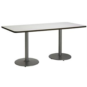 KFI 30&quot x 72&quot Conference Table - Linen Top - Round Silver Base