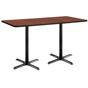 KFI 30&quotx 72&quot Conference Table - Mahogany Top - Black X-Base - Bistro Height