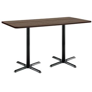 KFI Mode 36&quot x 72&quot Conference Table - Teak - Black X Base - Bistro Height