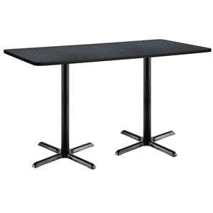 KFI 30&quot x 72&quot Conference Table - Graphite Top - Black X-Base - Bistro Height
