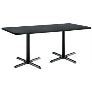 KFI 36&quot x 72&quot Pedestal Table - Graphite Top - Black X-Base