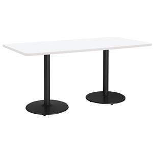 KFI Mode 42&quot x 72&quot Conference Table White Round Black Base Standard Height