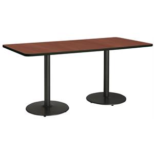 KFI Mode 42&quot x 72&quot Conference Table Mahogany Round Black Base Standard Height