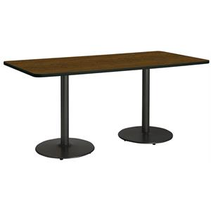 KFI Mode 42&quot x 72&quot Conference Table Walnut Round Black Base Standard Height