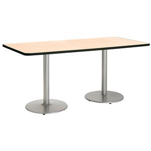 KFI Mode 42&quot x 72&quot Conference Table Natural Round Silver Base Standard Height