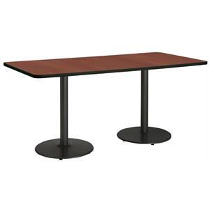KFI Mode 42&quot x 84&quot Conference Table Mahogany Round Black Base Standard Height