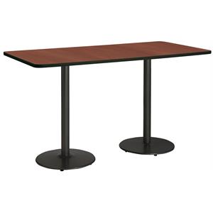 KFI Mode 42&quot x 84&quot Conference Table Mahogany Round Black Base Bistro Height