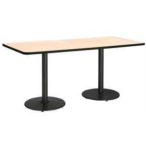 KFI Mode 42&quot x 84&quot Conference Table Natural Round Black Base Standard Height