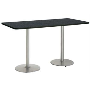 KFI Mode 42&quot x 72&quot Conference Table Graphite Round Silver Base Bistro Height