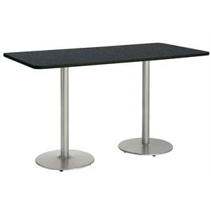 KFI Mode 42&quot x 84&quot Conference Table Graphite Round Silver Base Bistro Height