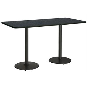 KFI Mode 42&quot x 96&quot Conference Table Graphite Round Black Base Bistro Height