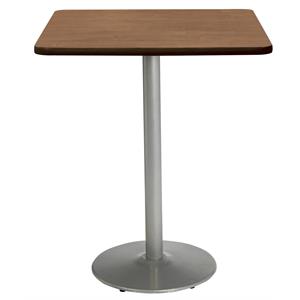 KFI Mode 30&quot Square Top Breakroom Table Cherry Round Silver Base Bistro Height