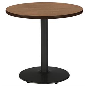 KFI Mode 30&quot Round Top Breakroom Table Cherry Round Black Base Standard Height