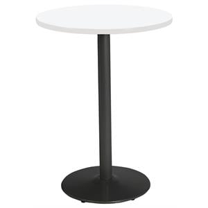 KFI Mode 30&quot Round Top Breakroom Table White Round Black Base Bistro Height