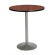 KFI Dark Mahogany 30in Bistro Table with Round Silver Base