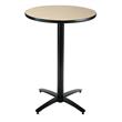KFI 30in Natural Round Bar Height Breakroom Table with Arched X Base