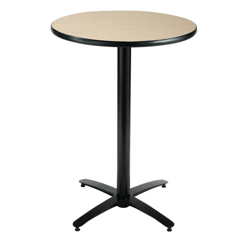 KFI 30in Natural Round Bar Height Breakroom Table with Arched X Base