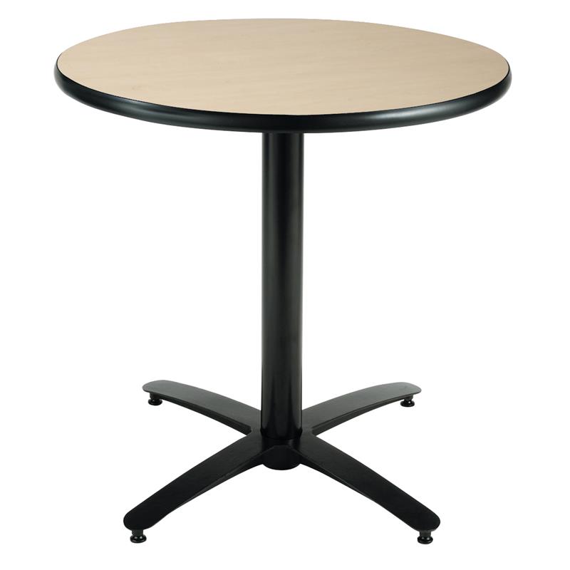 KFI 30in Natural Round Breakroom Table with Arched X Base