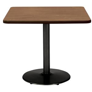 KFI Mode 30&quot Square Top Breakroom Table Round Black Base Standard Height Cherry
