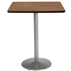 KFI Mode 36&quot Square Top Breakroom Table Cherry Round Silver Base Bistro Height