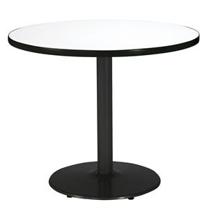 KFI 36&quot Round Breakroom Table with Crisp Linen Top Round Black Base