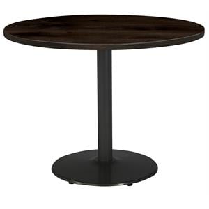 KFI Urban Loft 36&quot Round Breakroom Table Espresso Rnd Black Base Standard Height