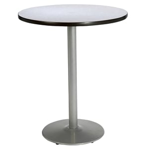 KFI 36&quot Round Bar Height Breakroom Table - Gray - Round Silver Base