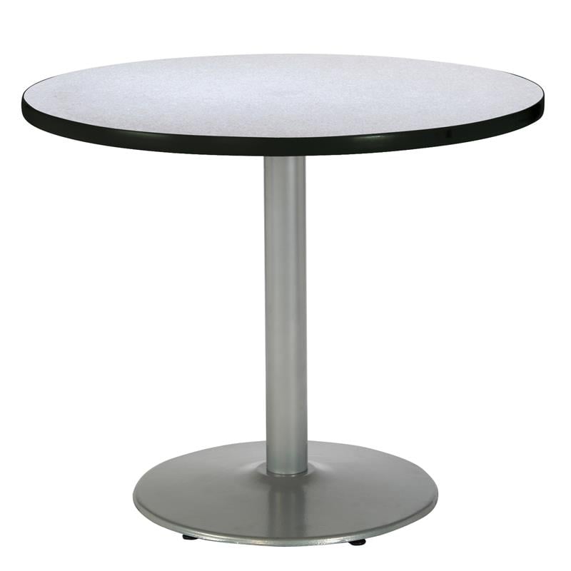 KFI Grey Nebula 36im Breakroom Table with Round Silver Base