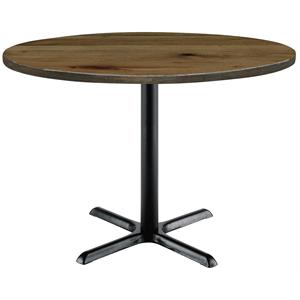 KFI Urban Loft 36&quot Round Breakroom Table Natural Black X Base Standard Height