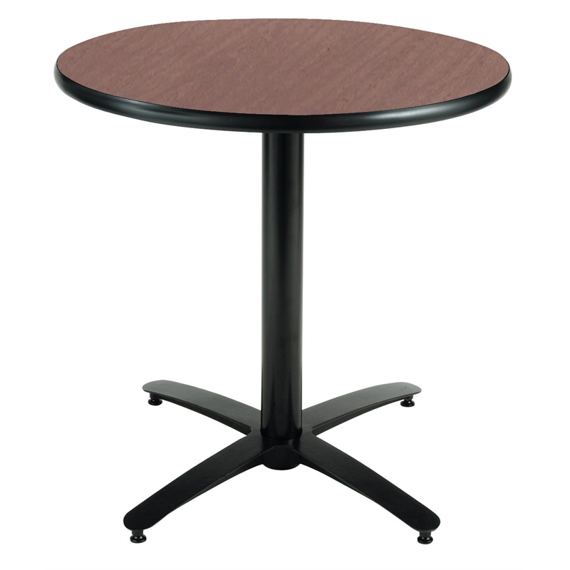 KFI 36in Dark Mahogany Breakroom Table with Arched X Base