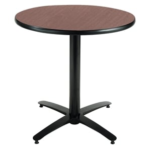 KFI 36in Dark Mahogany Breakroom Table with Arched X Base