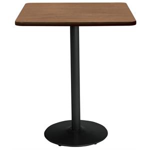 KFI Mode 36&quot Square Top Breakroom Table Cherry Round Black Base Bistro Height