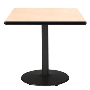 KFI 36&quot Square Breakroom Table with Natural Top Round Black Base