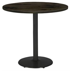 KFI Urban Loft 42&quot Round Breakroom Table Barnwood Round Black Base Bistro Height