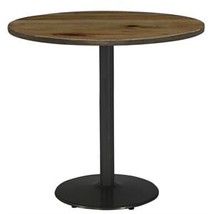 KFI Urban Loft 42&quot Round Breakroom Table Natural Round Black Base Bistro Height