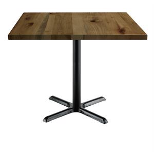 KFI Urban Loft 42&quot Square Vintage Wood Breakroom Table Natural - X Base