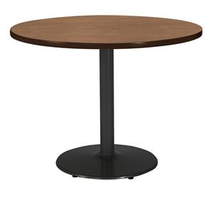 KFI Mode 42&quot Round Top Breakroom Table Cherry Round Black Base Standard Height