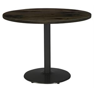 KFI Urban Loft 42&quot Round Breakroom Table Barnwood Round Black Base Stand. Height