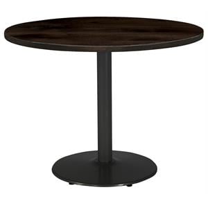 KFI Urban Loft 42&quot Round Breakroom Table Espresso Round Black Base Stand. Height