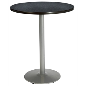 KFI Graphite Nebula 42in Breakroom Table - Round Silver Base Graphite (Charcoal)