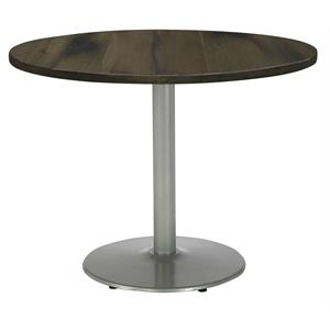 KFI Urban Loft 42&quot Round Breakroom Table Barnwood Rnd Silver Base Stand. Height
