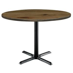 KFI Urban Loft 42&quot Round Breakroom Table Natural Black X Base Standard Height