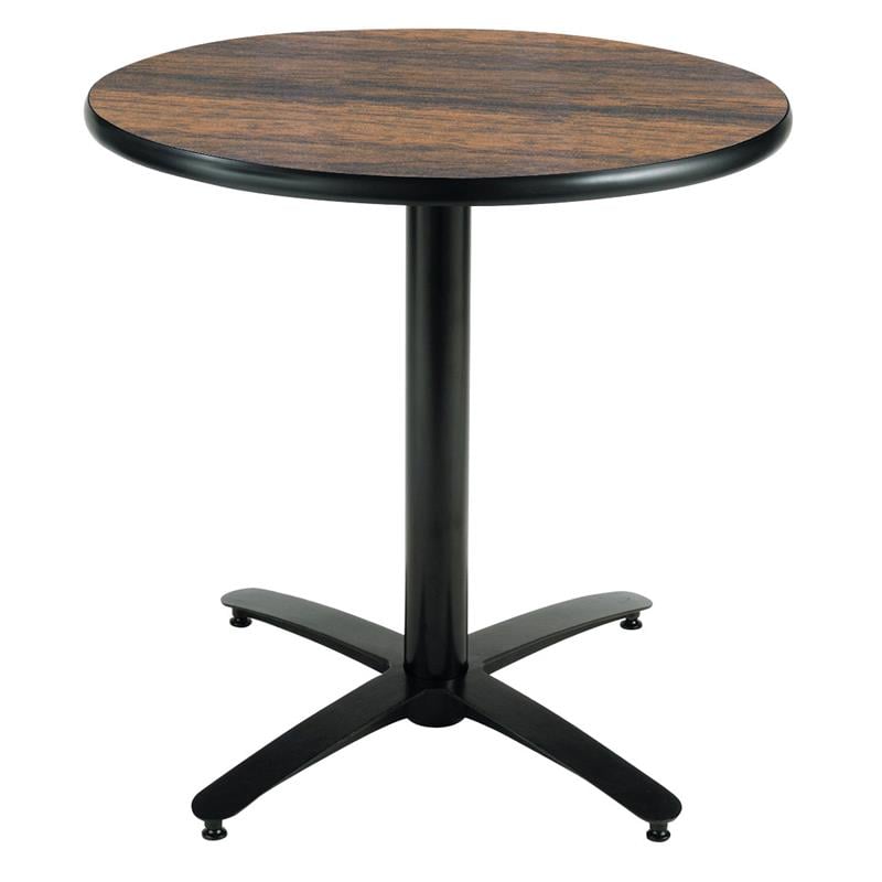 KFI 42in Walnut Breakroom Table with Arched X Base