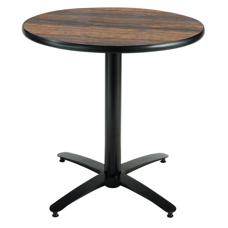 KFI 42in Walnut Breakroom Table with Arched X Base